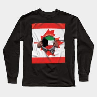 Kuwait Flag Canadian Flag Ripped - Gift for Kuwaiti From Kuwait Long Sleeve T-Shirt